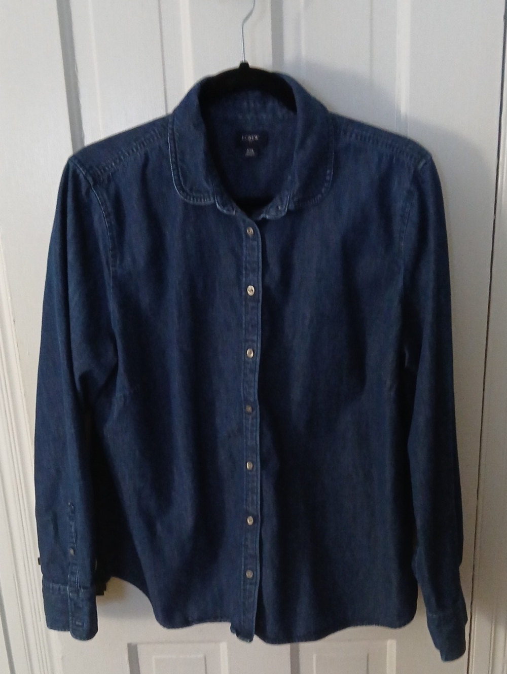 Dark Denim Button-Front Shirt - Blue